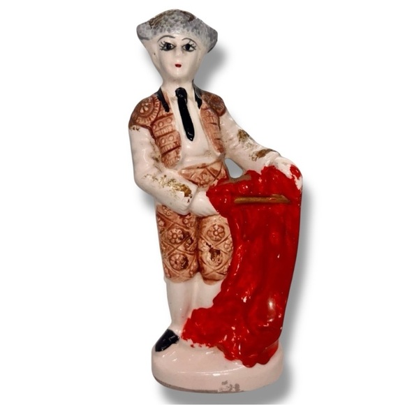 Vintage Matador Bullfighter Figurine 8" Painted Spain Statue Mid Century Decor - Picture 1 of 8